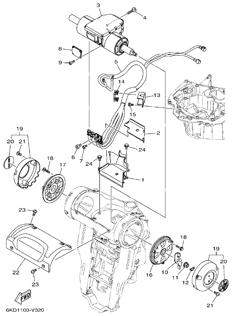 Yamaha F300FST, FL300FST, F300FST2, FL300FST2 BRACKET 3 parts diagram